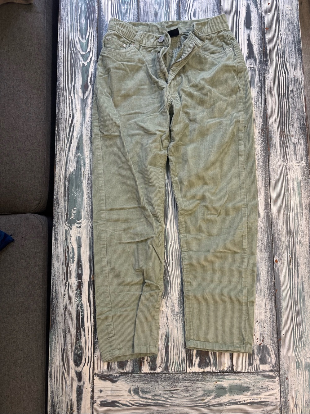 refuge sage green Corduroy Straight-Leg Pants